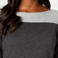 Karen Scott Women's Cotton Colorblocked Sweater Grey Size X-Small