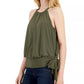 INC International Concepts Women's Earth Solid Halter Top Green Size X-Large