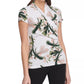 DKNY Women's Floral-Print Ruched Top White Size X-Large