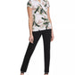 DKNY Women's Floral-Print Ruched Top White Size X-Large