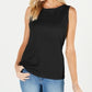 Karen Scott Women's Boat-Neck Cotton Tank Top Black Size Medium