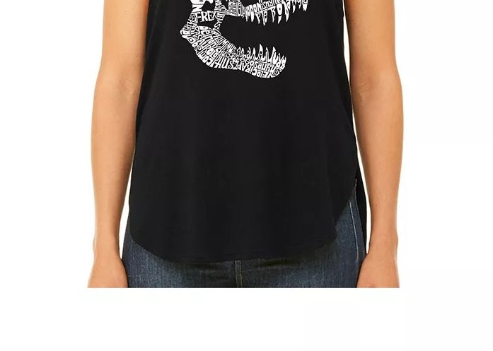 La Pop Art Women'sWord Art V-Neck T-Shirt - Lyrics To Freebird Black Size XX-Large