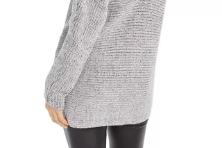 Bar III Women's Crisscross-Back Tunic Sweater Gray Size Medium