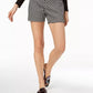 INC International Concepts Women's Printed Jacquard Shorts Black Size 4