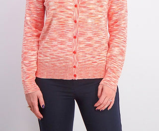 Charter Club Women's Space-Dyed Button Cardigan Orange Size Large