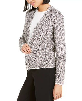 Alfani Women's Mixed-Yarn Open-Front Cardigan Black Size XX-Large