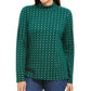 Karen Scott Women's Snowflake Dot Printed Mock-Neck Top Green Size Small