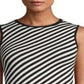 Anne Klein Women's Sleeveless Stripe Tank Top Black Size L