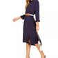 Charter Club Women's Jacquard Dot Button-Front Belted Dress Blue Size Large