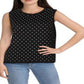 Anne Klein Women's Pullover Polka Dot Tank Top Black Size Medium