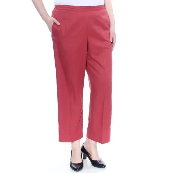 Alfred Dunner Women's Cedar Canyon Pull On Pants Red Size 16