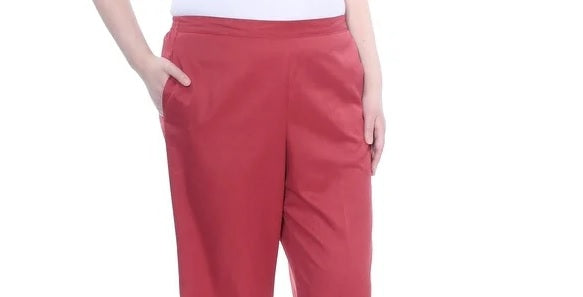 Alfred Dunner Women's Cedar Canyon Pull On Pants Red Size 16