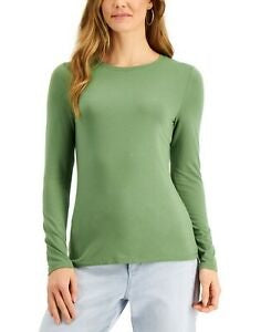 Style & Co Women's Long-Sleeve T-Shirt Green Size Small