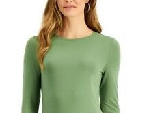 Style & Co Women's Long-Sleeve T-Shirt Green Size Small
