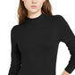 Self Esteem Junior's Mock Neck Bodysuit Black   Size Small