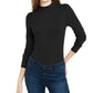 Self Esteem Junior's Mock Neck Bodysuit Black   Size Small