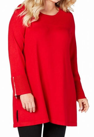 Alfani Women's Ottoman Knit Tunic Sweater Wine Size X-Large