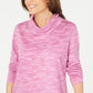 Karen Scott Women's Funnel Neck Space Dyed Top Pink Size Large