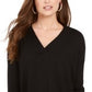 Style & Co Women's V Neck Tunic Black Size PS
