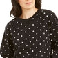 Karen Scott Women's Printed Fleece Sweatshirt Black Size PS/M