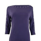 Karen Scott Women's Boat Neck Studded Dress Purple Size PS