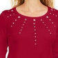 Karen Scott Women's Cotton Grommet Hardware Top Red Size PP