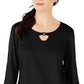 Karen Scott Women's Triple Ring Cutout Top Black Size X-Large