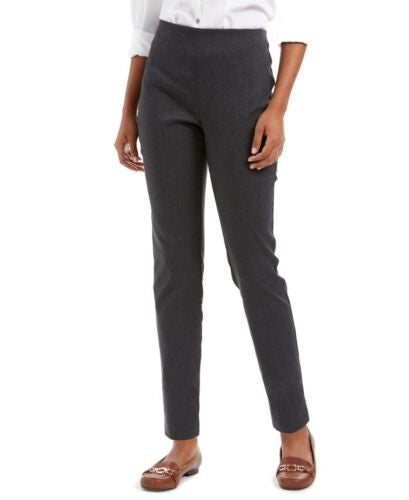 Charter Club Women's Slim Leg Ankle Pants Grey Size 4 Petite