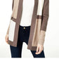 Charter Club Women's Colorblocked Pure Cashmere Cardigan Brown/White Size Large