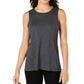 Ideology Women's Tie Back Tank Top Dark Gray Size Medium