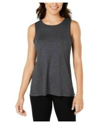 Ideology Women's Tie Back Tank Top Dark Gray Size Medium