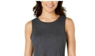 Ideology Women's Tie Back Tank Top Dark Gray Size Medium