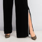 MSK Women's Embellished Trim Velvet Pants Black Size Small