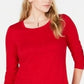 Style & Co Women's Long Sleeve Crewneck Top Red Size X-Large