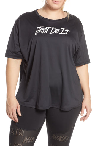 Nike Women's Plus Dri Fit Split Back T-Shirt -Black Size X-Large