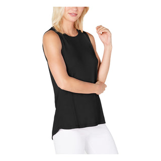 Ideology Women's Sleeveless Jewel Neck Top Black Size Medium