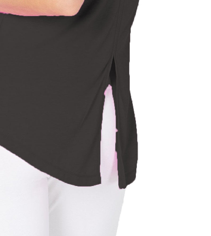 Ideology Women's Sleeveless Jewel Neck Top Black Size Medium