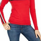 Tommy Hilfiger Women's Color Block Long Sleeve Crew Neck Sweater Red Size Medium