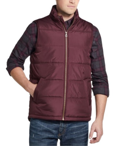 Weatherproof Vintage Men's Zip Front Vest Wine