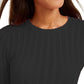 Hooked Up By IOT Junior's Pointelle Sweater Black Size Small