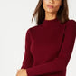 Karen Scott Women's Cotton Ribbed Mock Neck Sweater Wine Size PS