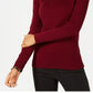 Karen Scott Women's Cotton Ribbed Mock Neck Sweater Wine Size PS