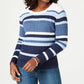 Karen Scott Women's Cotton Striped Sweater BlueSize Medium