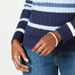 Karen Scott Women's Cotton Striped Sweater BlueSize Medium