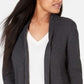 Karen Scott Women's Cotton Mixed Knit Cardigan Grey Size PM