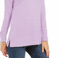 Style & Co Women's Textured Heather Long Sleeve Cowl Neck Sweater Purple Size Petite Large