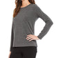 Calvin Klein Women's Long Sleeve Jewel Neck Top Grey Size Large
