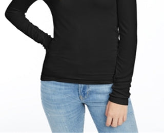 Splendid Women's Ribbed V Neck Tee Black Size Medium