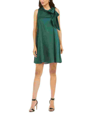 Robbie Bee Women's Sleeveless Cowl Neck Above The Knee Fit Flare Evening Dress Green Size 6 Petite