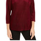 Charter Club Women's Flocked Boat-Neck Top  Red Size PXL